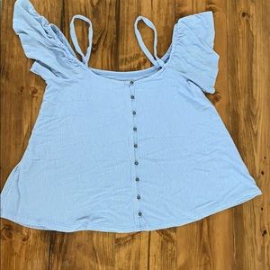 Blue and white stripe top